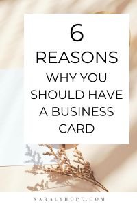 6 reasons why business card